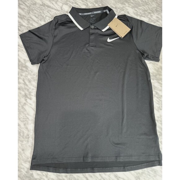 Nike Court Advantage Dri-FIT Tennis Polo Black White Men's medium FD5317 010 - Picture 8 of 12